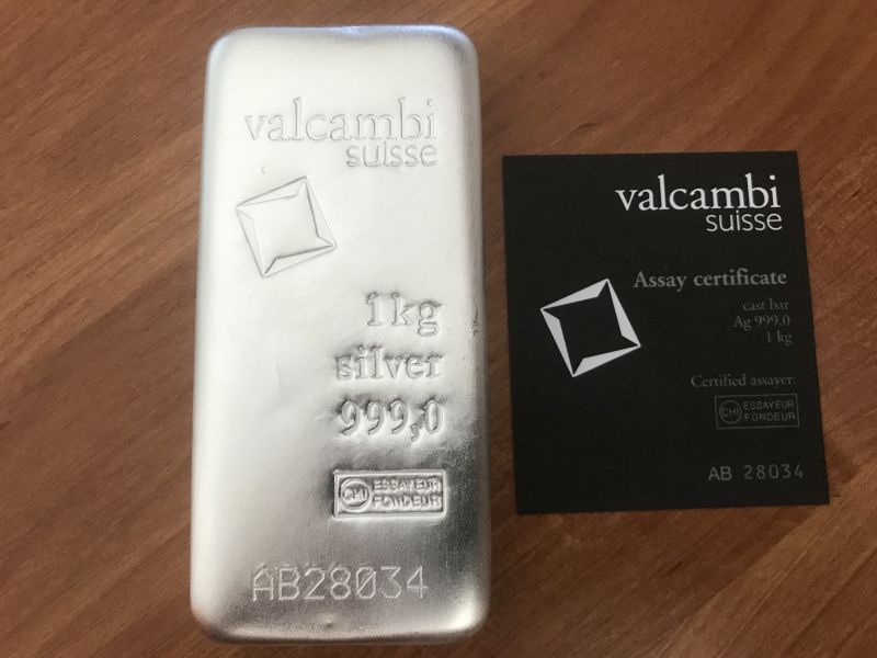 Valcambi Stříbrný slitek 1 000 g