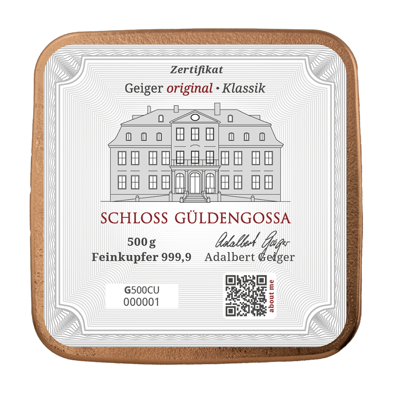 Měděný slitek 500g