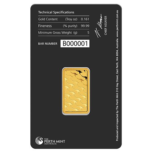 Zlatý slitek 5 g Perth Mint