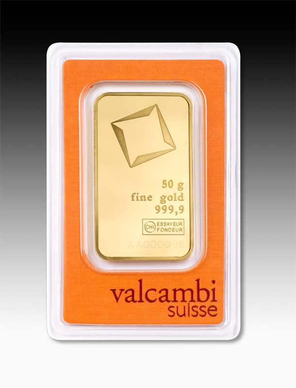 Valcambi Zlatý slitek 50 g