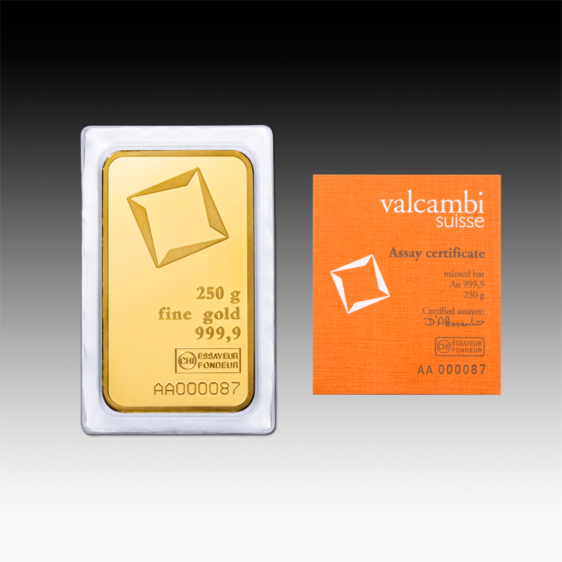 Valcambi Zlatý slitek 250 g