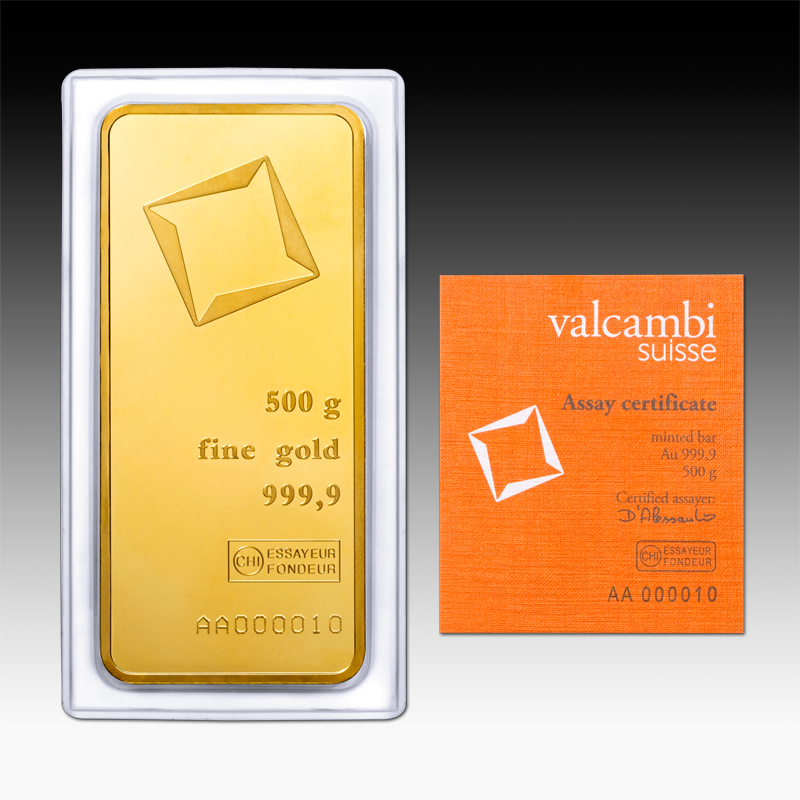 Valcambi Zlatý slitek 500 g