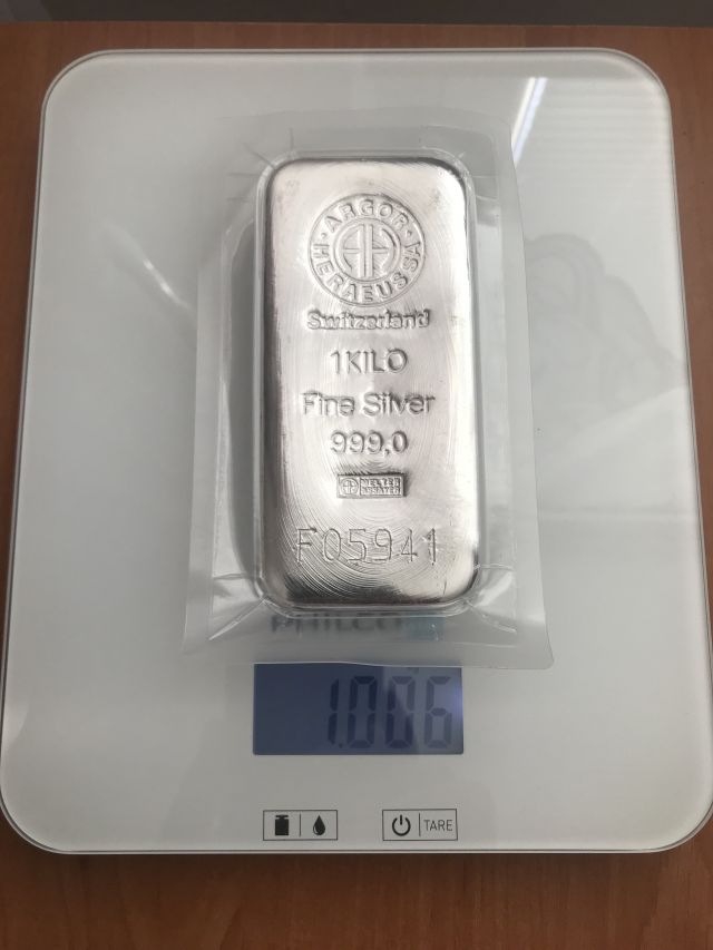 Argor Heraeus stříbrný slitek 1 000 g